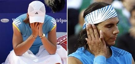 Justine Henin, Rafael Nadal Suffer Shock Upsets, Rafael Nadal, Justine Henin