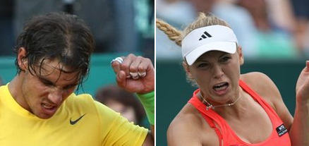 Number Ones Rafael Nadal, Caroline Wozniacki In Action Today